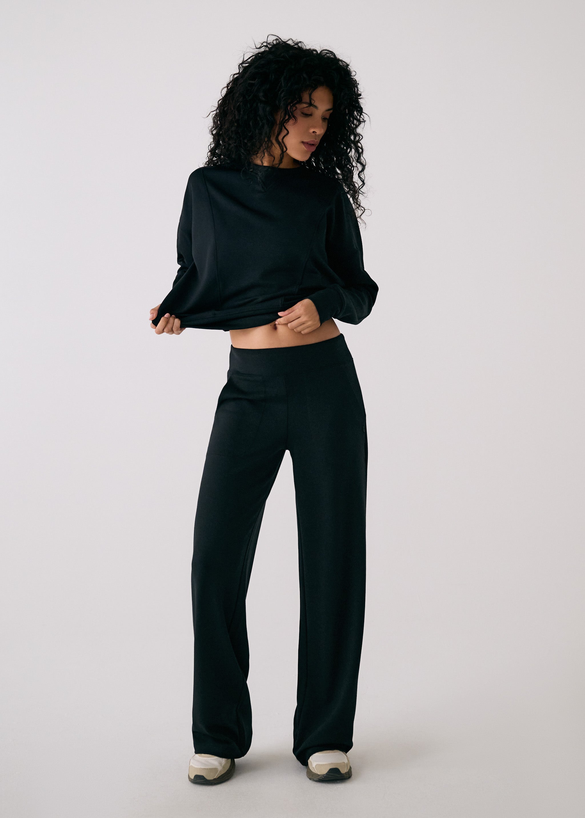 LUOGENLI Pantalon Décontracté Femme Mode Taille Élastique Jambes Larges Pour Ample Confortable Poches 2tg Ajust S LUOGENLI Pantalon Décontracté Femme Mode Taille Élastique Jambes Larges Pour Ample Confortable Poches 2tg Ajust S