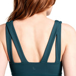 Lolë Step Up Bra in emerald — this high-support longline sports bra sets you in motion