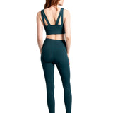Lolë Step Up Bra in emerald — this high-support longline sports bra sets you in motion