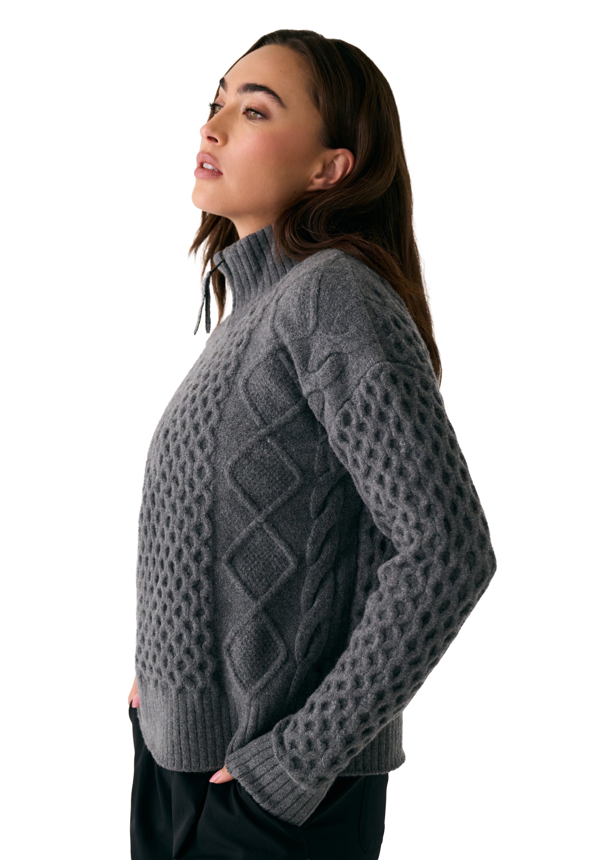 Lolë Camila 1/2 Zip Sweater in grey
