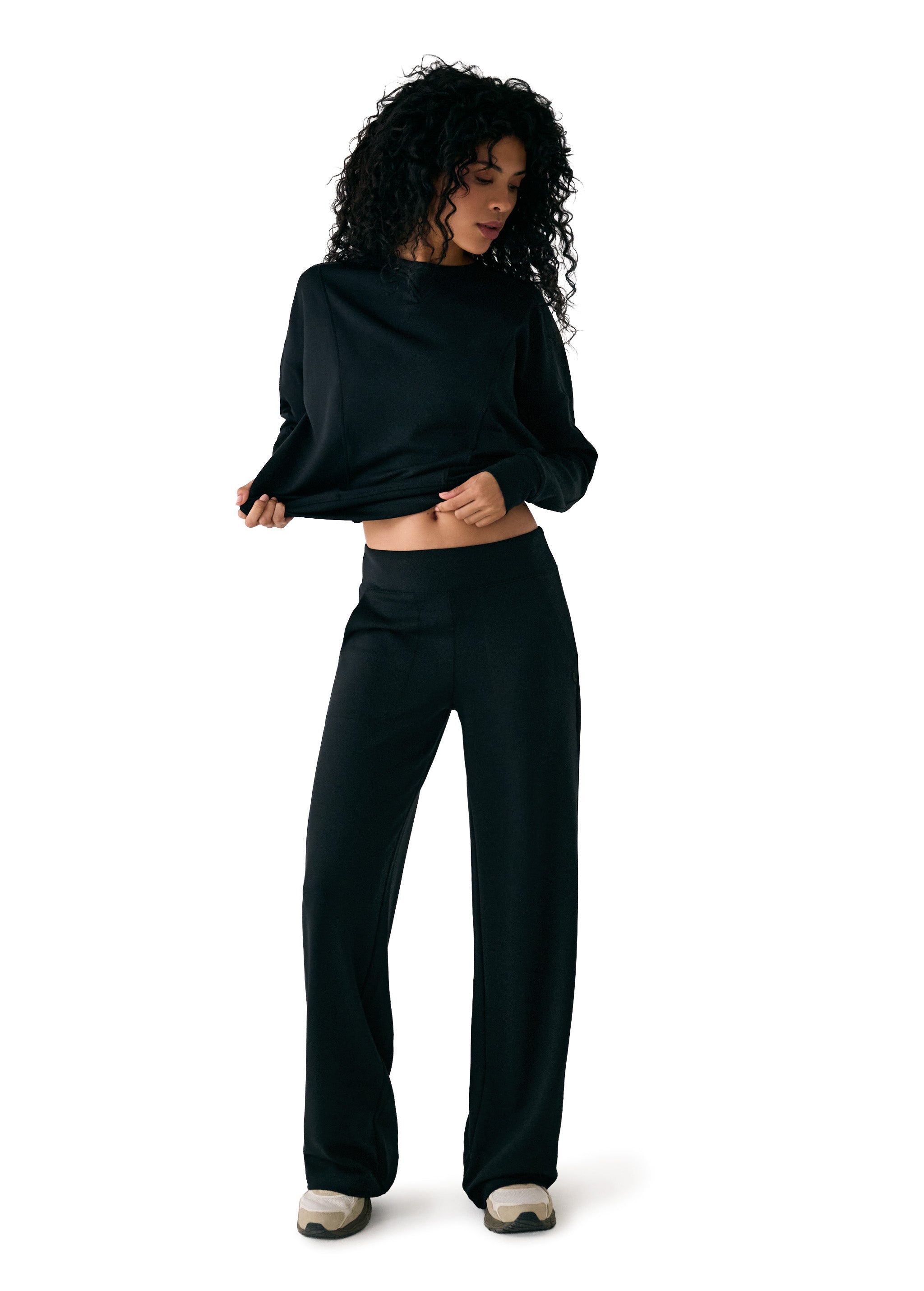 Kivdol Lot de 3 pantalons de yoga taille haute décontractés amples et confortables avec poches pour femme, noir, gris, bordeaux, P Kivdol Lot de 3 pantalons de yoga taille haute décontractés amples et confortables avec poches pour femme, noir, gris, bordeaux, P