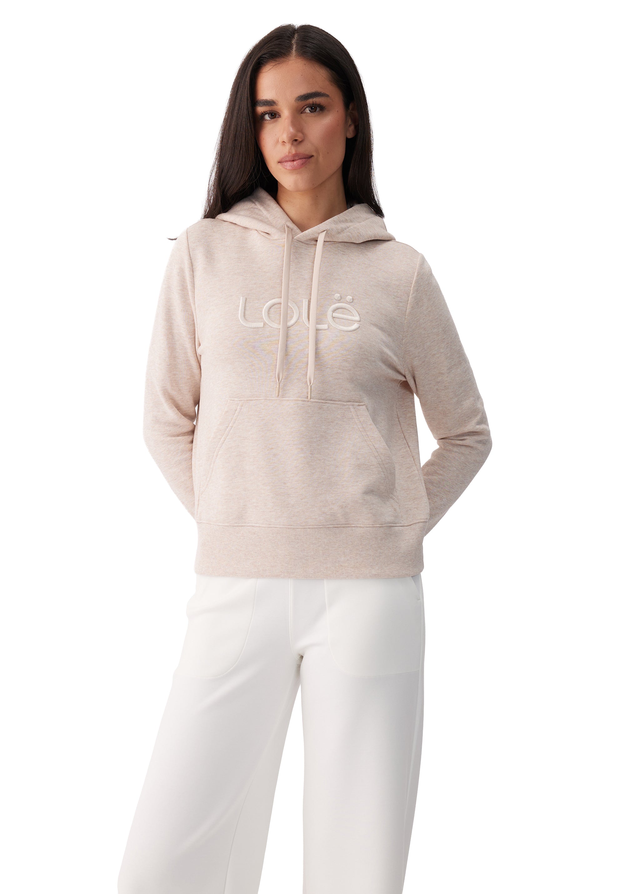 Lolë Icone Pullover Hoodie in cream