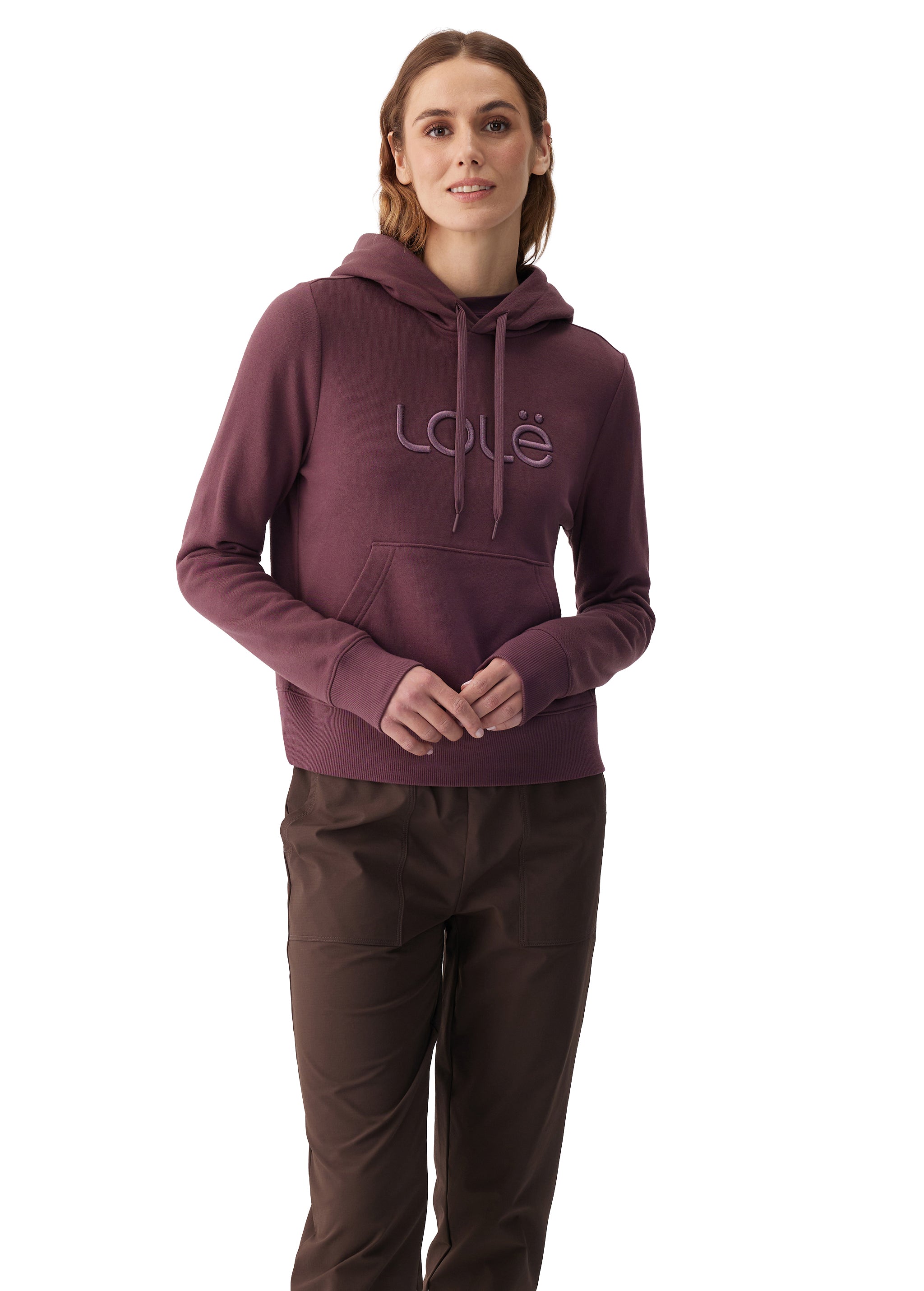 Lolë Icone Pullover Hoodie in Mulberry plum