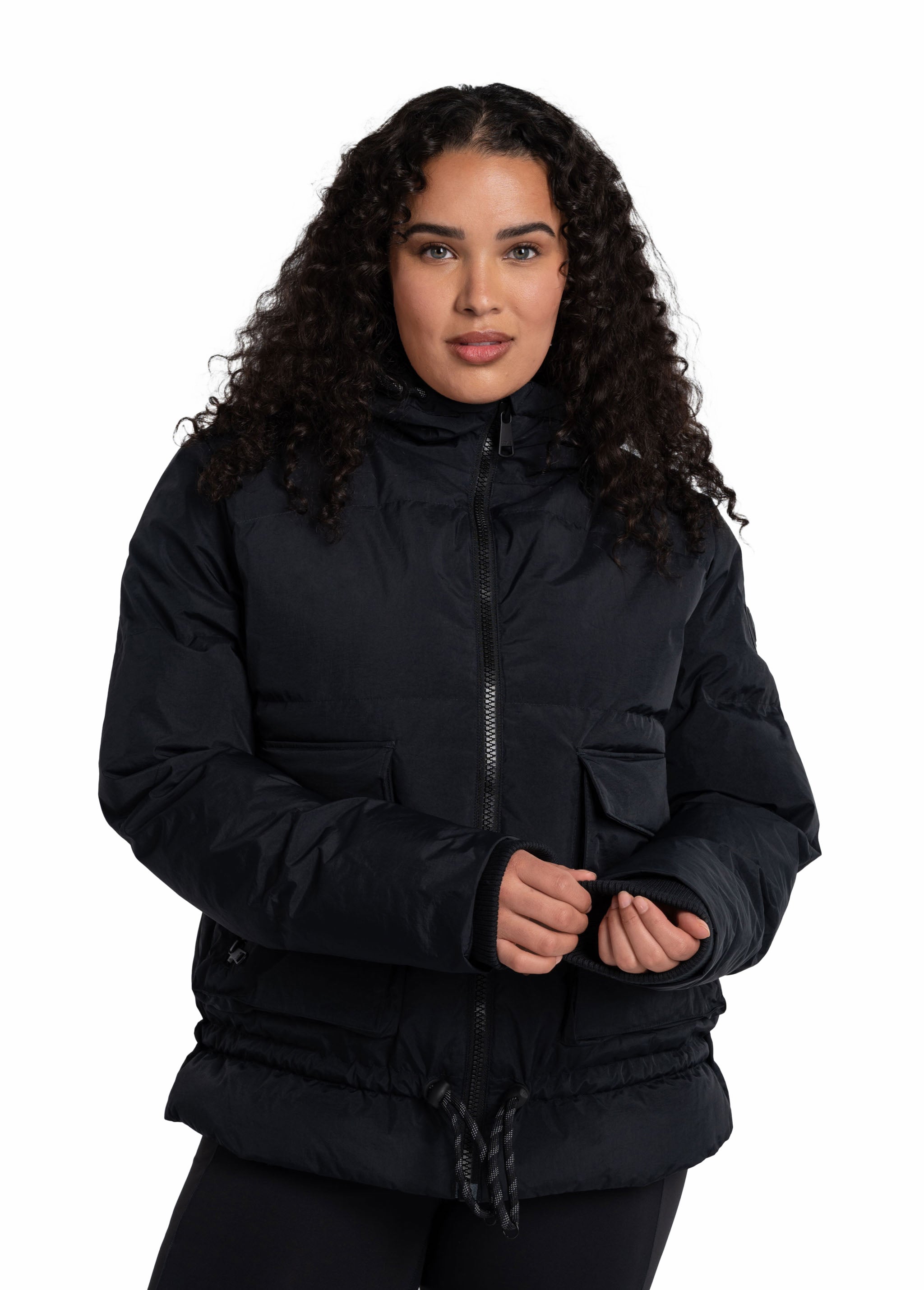 Lolë Kylee Synth Down Jacket in black — complete with an inner pocket, in a relaxed silhouette