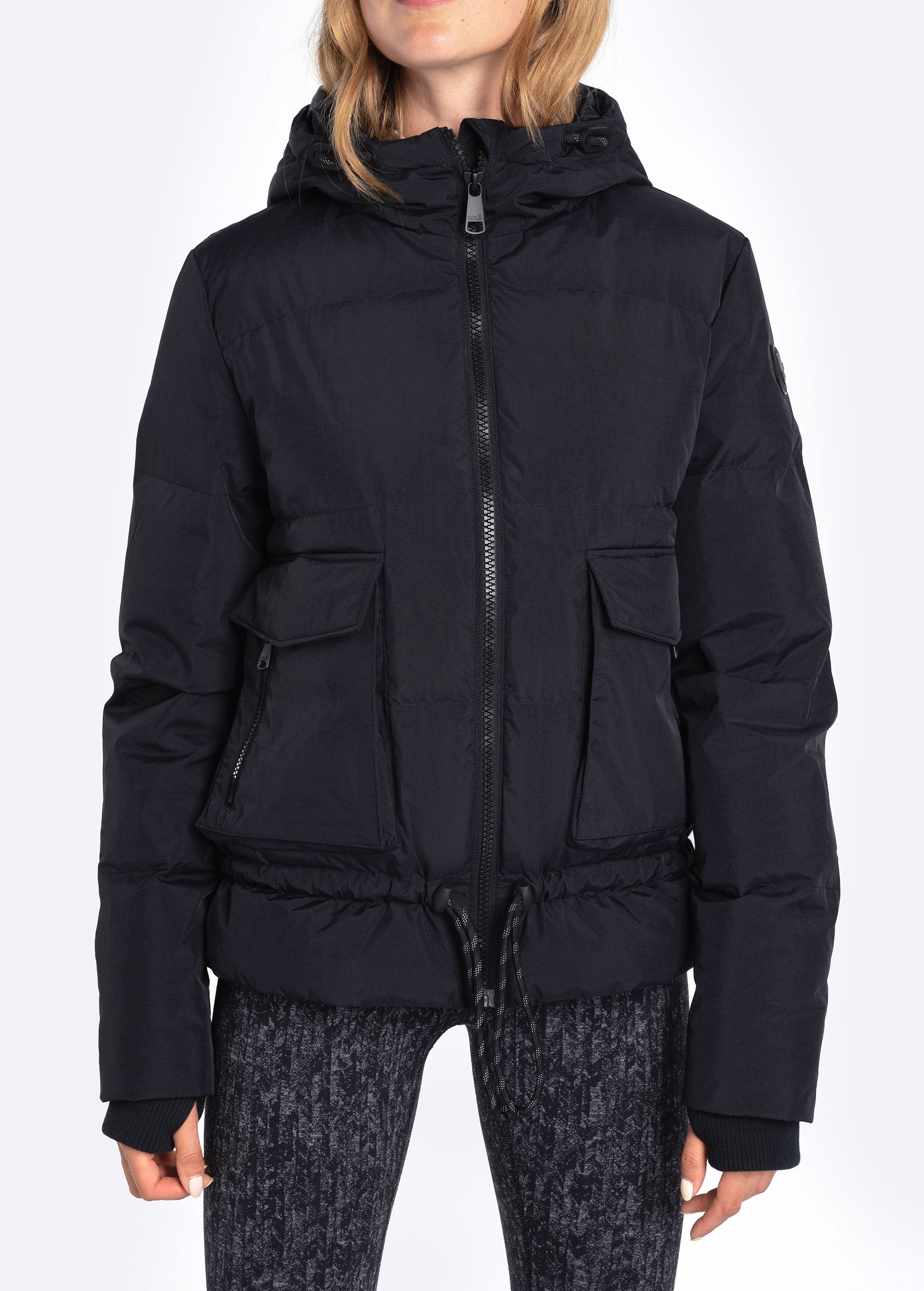 Lolë Kylee Synth Down Jacket in black — complete with an inner pocket, in a relaxed silhouette