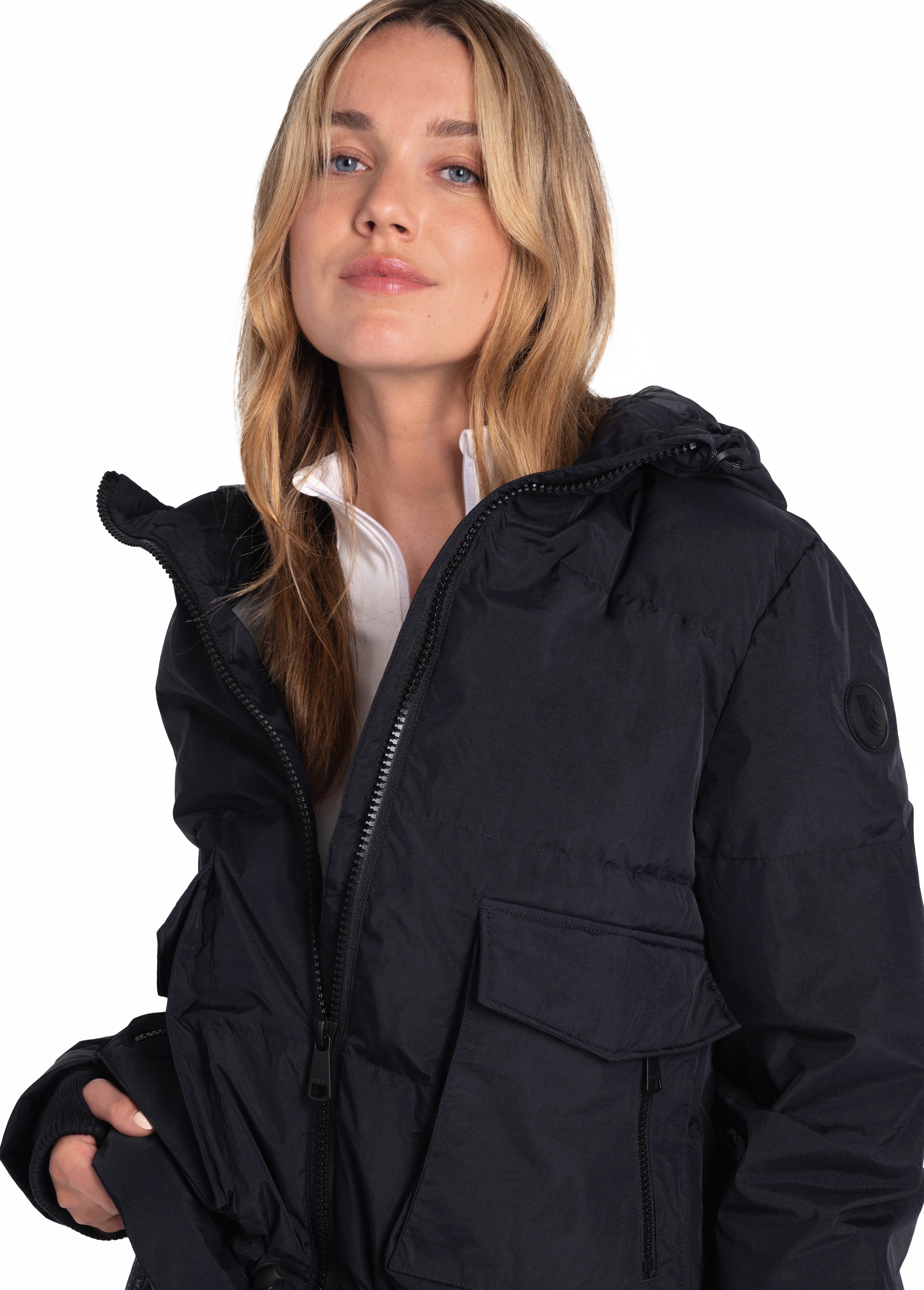 Lolë Kylee Synth Down Jacket in black — complete with an inner pocket, in a relaxed silhouette
