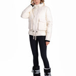 Lolë Kylee Synth Down Jacket in Gardenia cream — complete with an inner pocket, in a relaxed silhouette