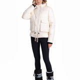 Lolë Kylee Synth Down Jacket in Gardenia cream — complete with an inner pocket, in a relaxed silhouette