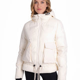 Lolë Kylee Synth Down Jacket in Gardenia cream — complete with an inner pocket, in a relaxed silhouette