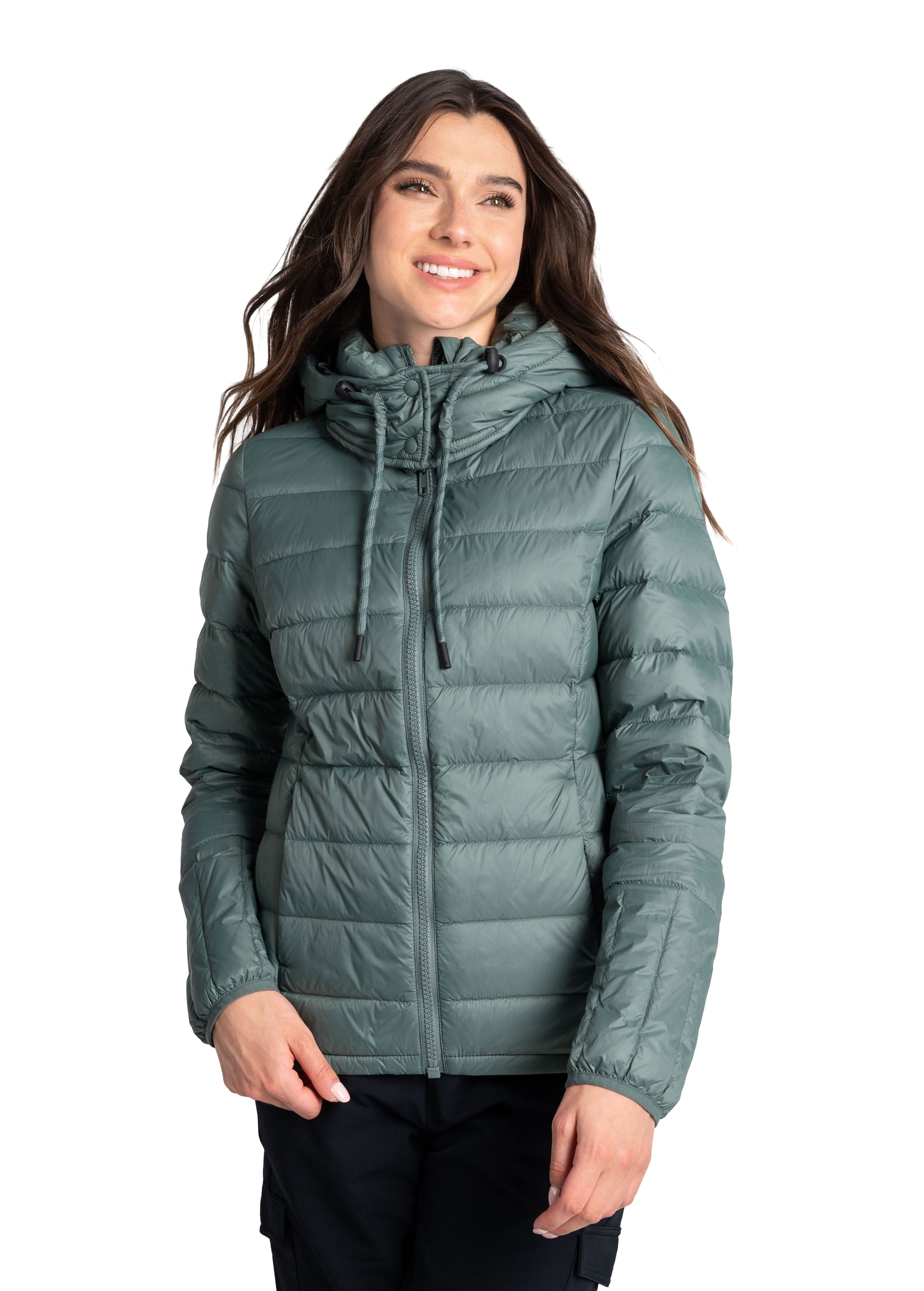 Lolë Emeline Down Jacket in blue — embrace the outdoors in style and comfort with the Emeline Down Jacket