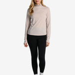 Lolë Performance Wool Moisture-Wicking Turtleneck in Abalone pale greige