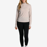 Lolë Performance Wool Moisture-Wicking Turtleneck in Abalone pale greige
