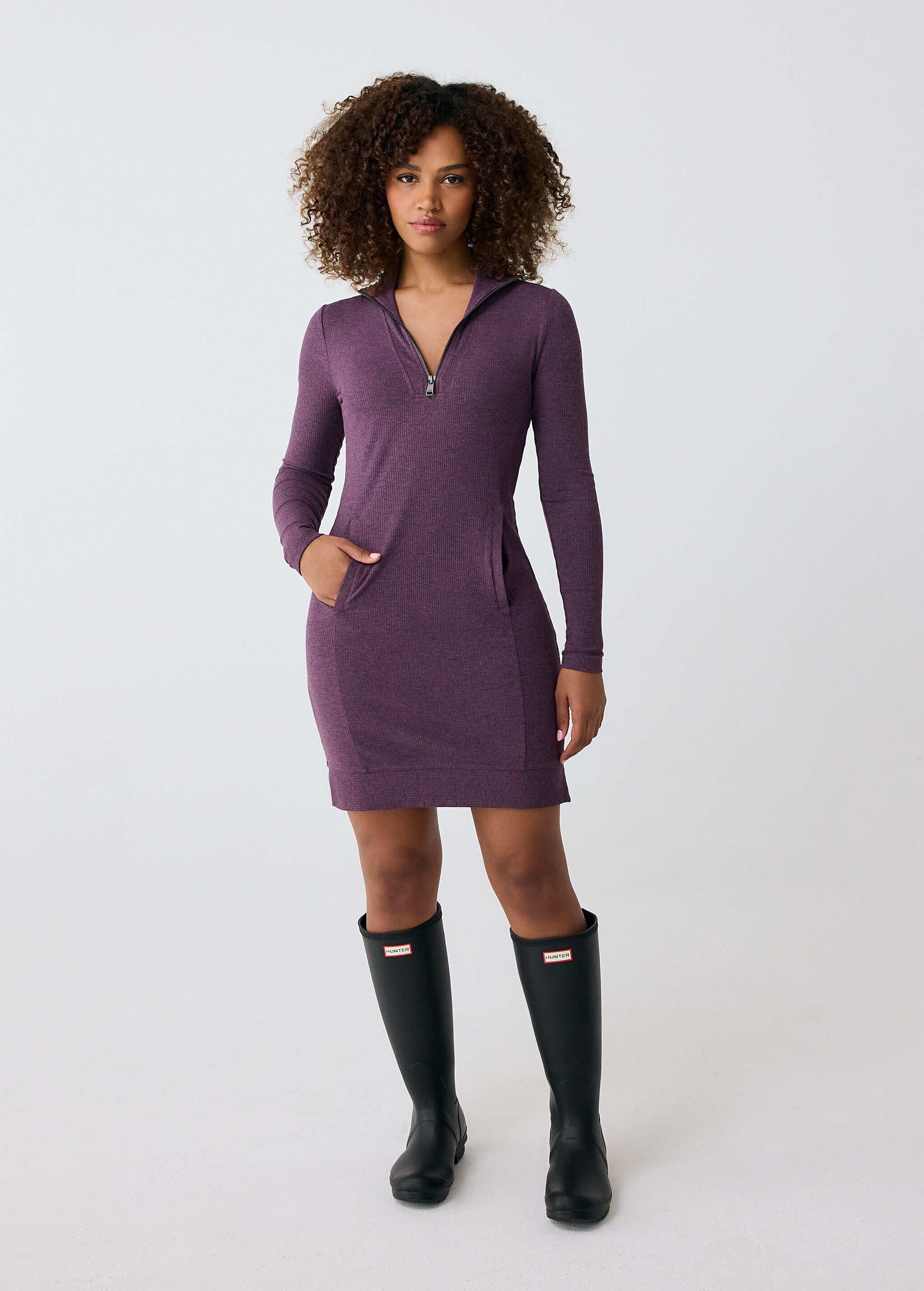 kyle richards purple dress Zipper Detail Mini Dress, Lilac, Size 6