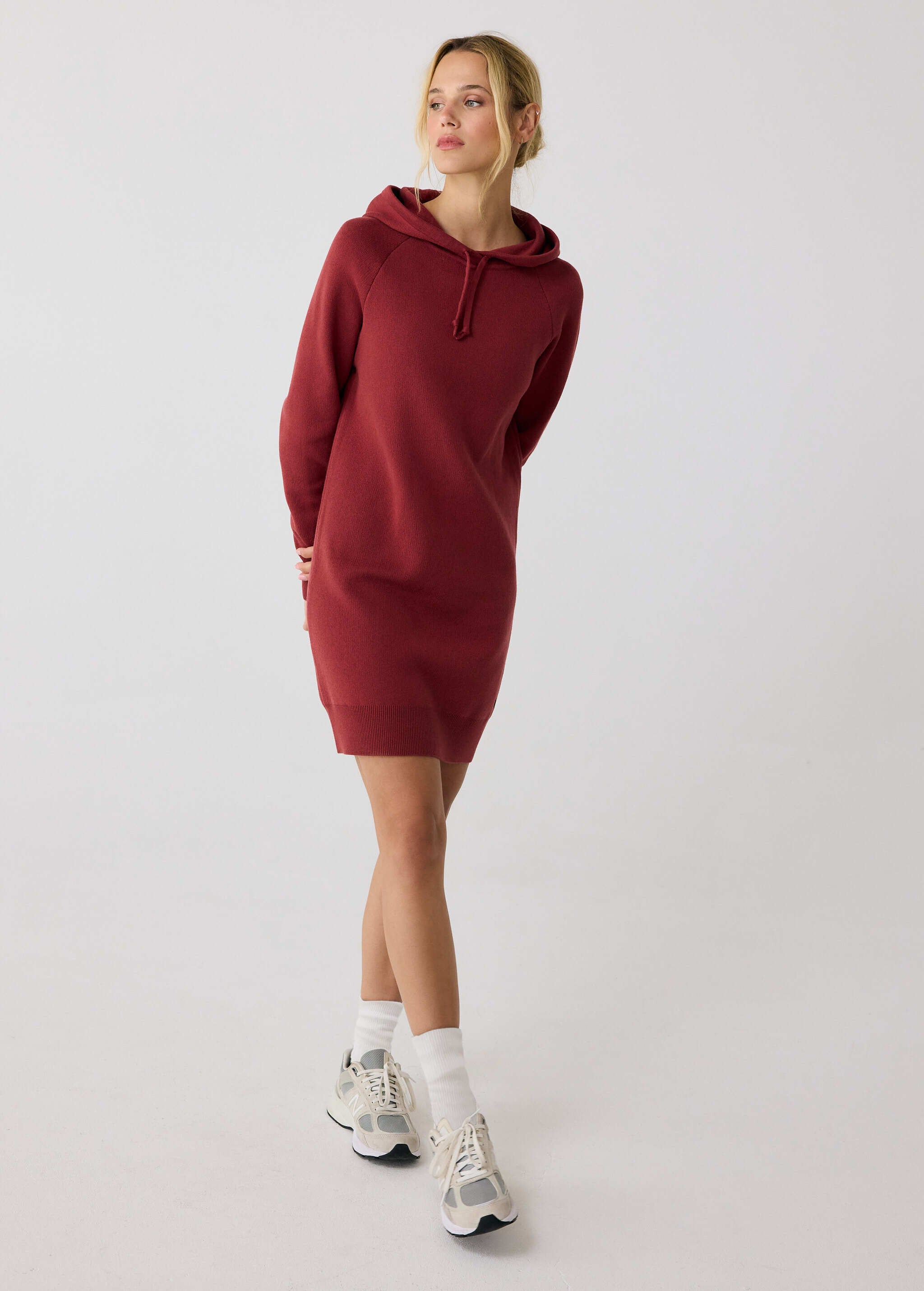 red hooded dress Willow Hoodie Dress