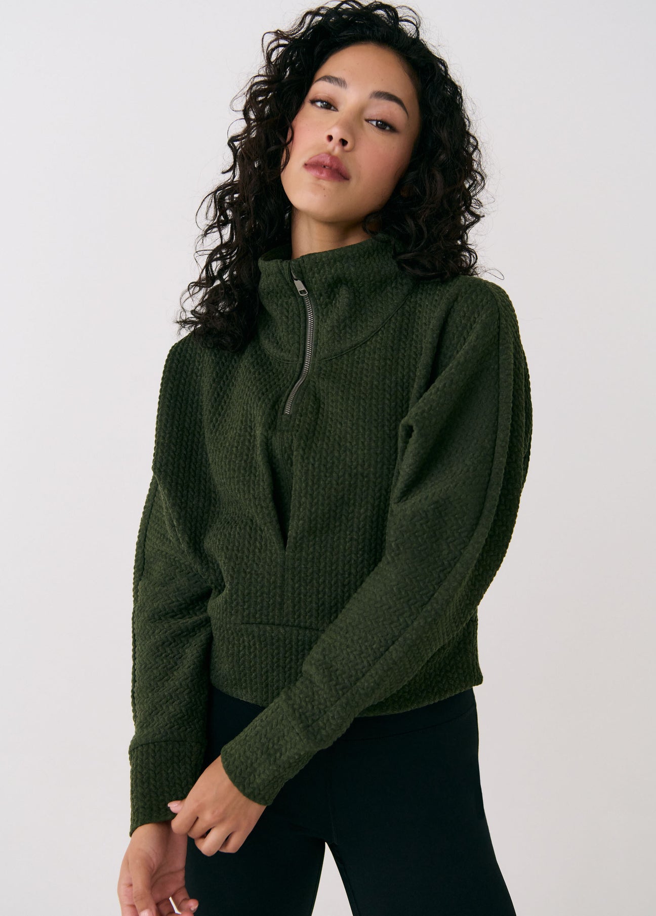 LORIN ZIP COLLAR TOP main image 0