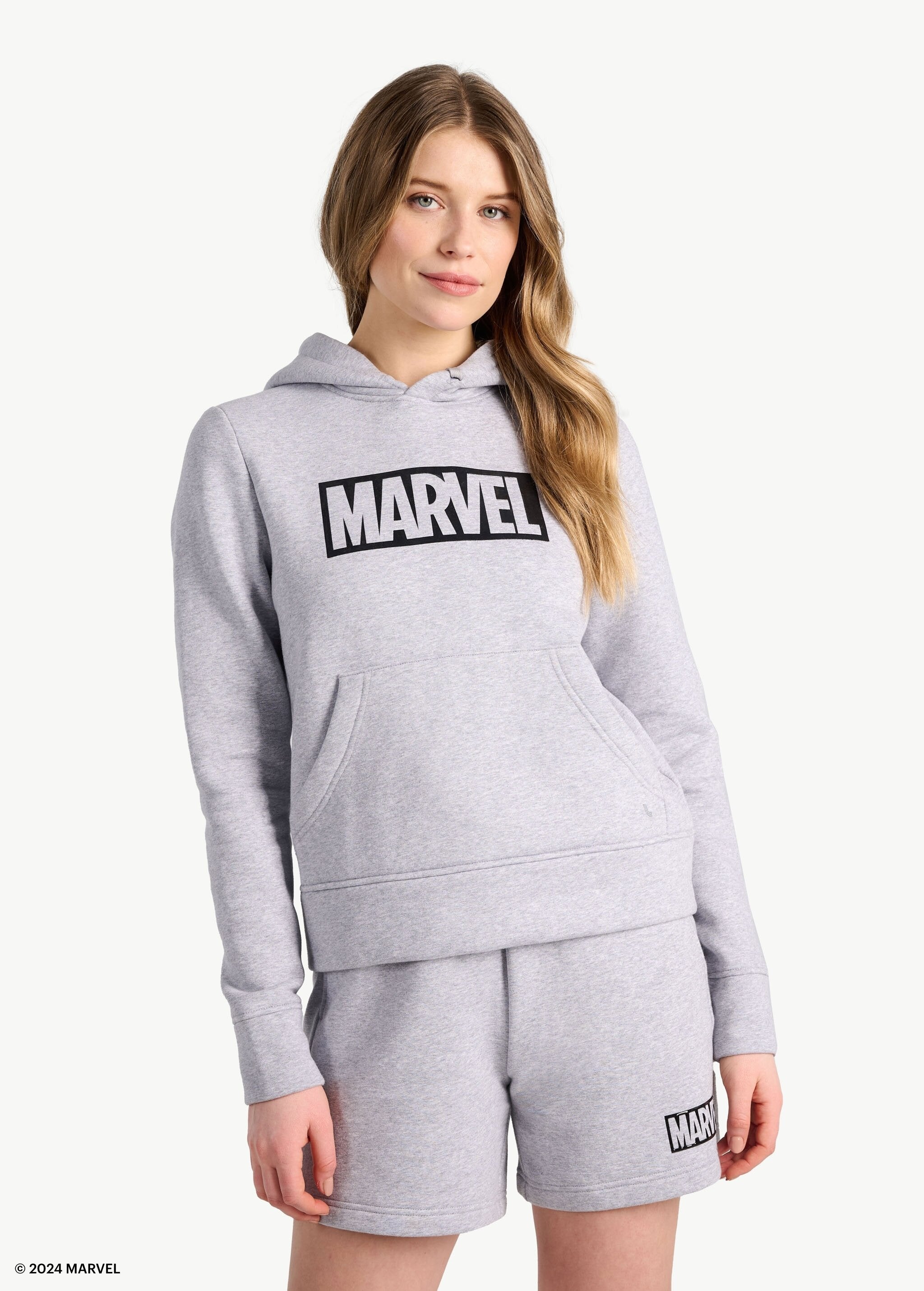 Lolë Marvel Icon Pullover Hoodie in grey