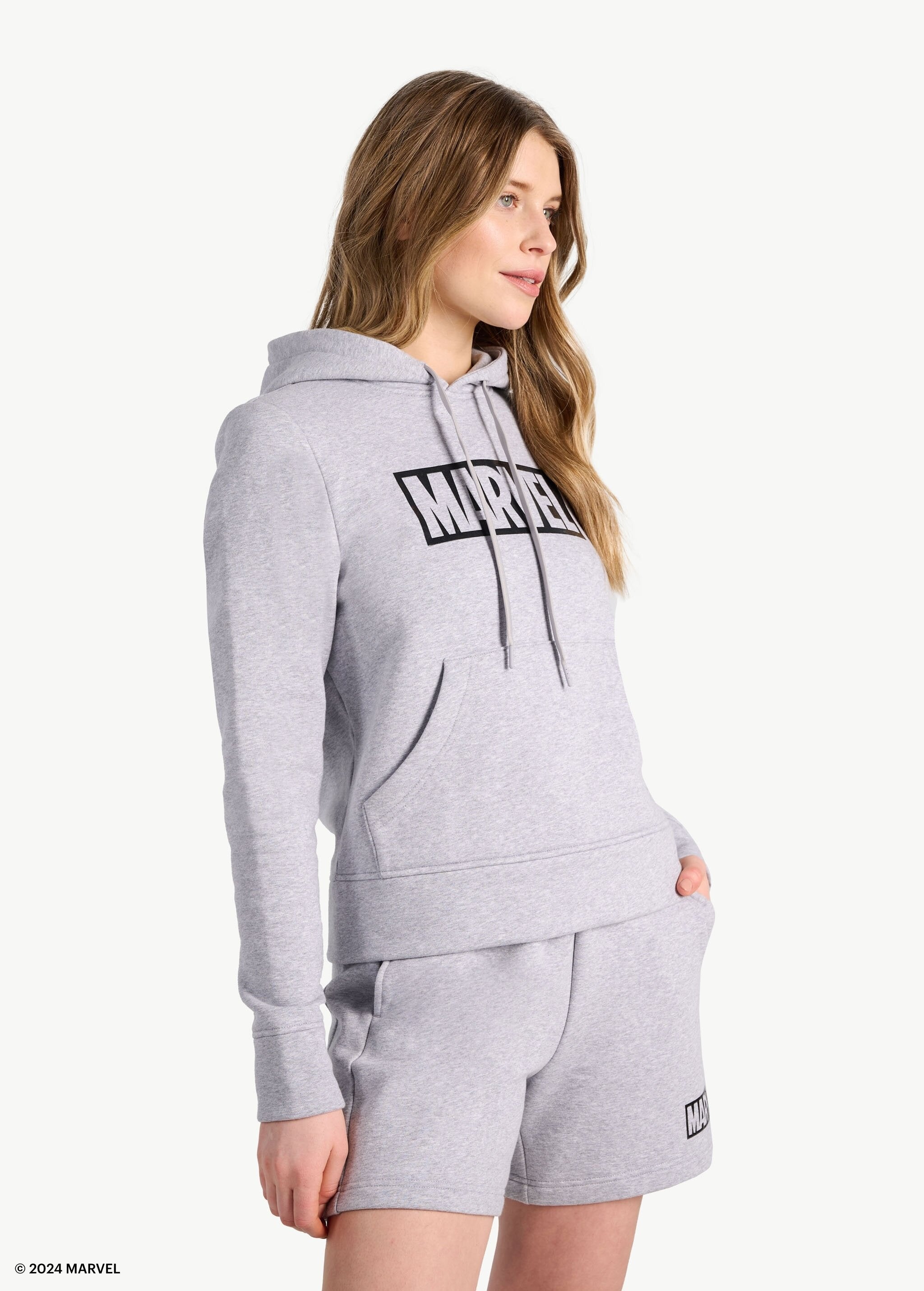 Lolë Marvel Icon Pullover Hoodie in grey