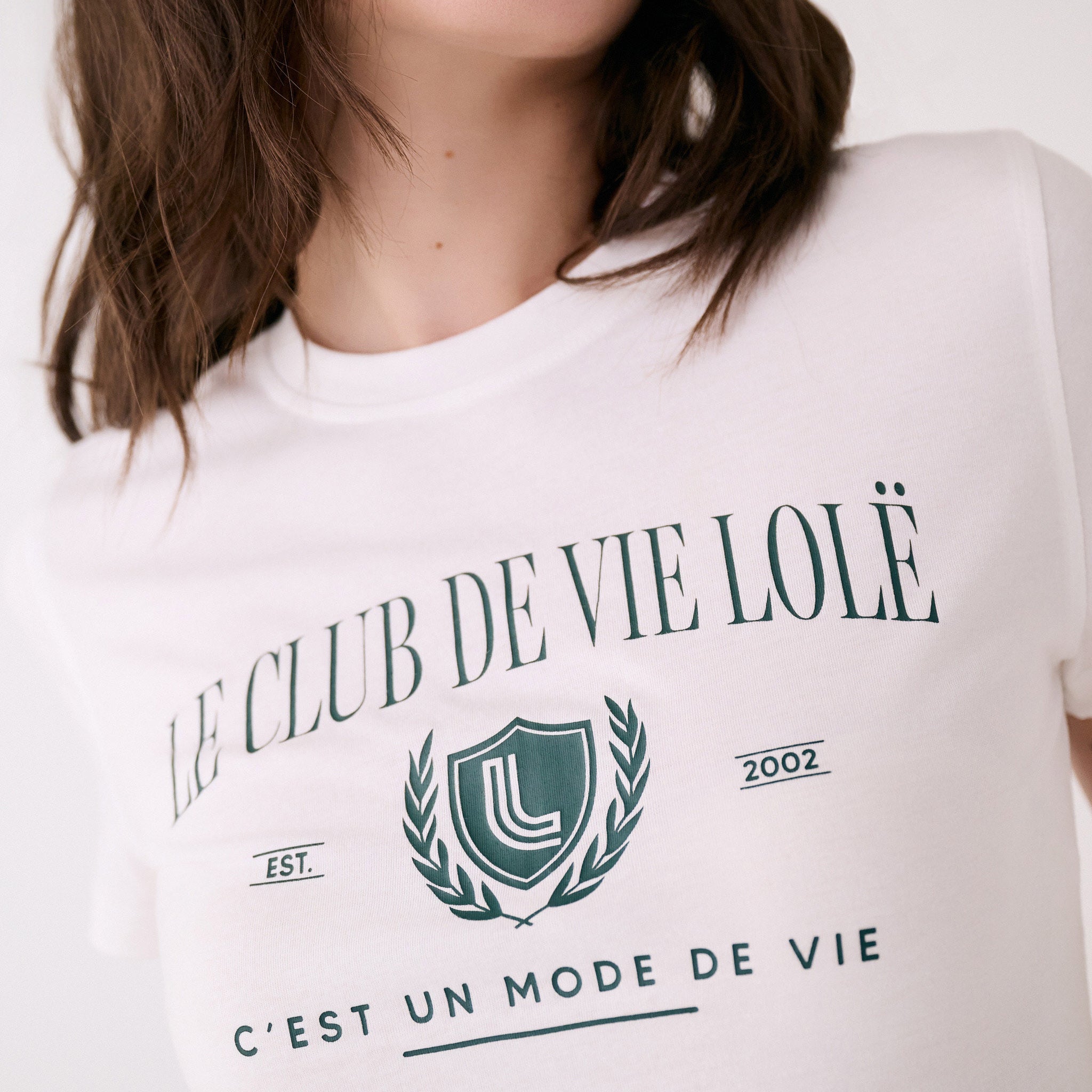 Lolë Laurier Logo T-shirt in white