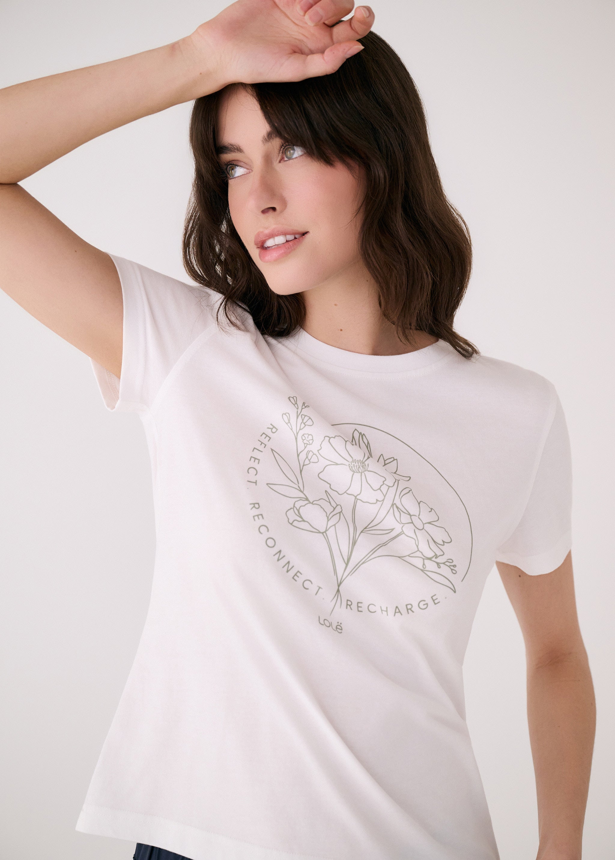 Lolë Laurier Logo T-shirt in white