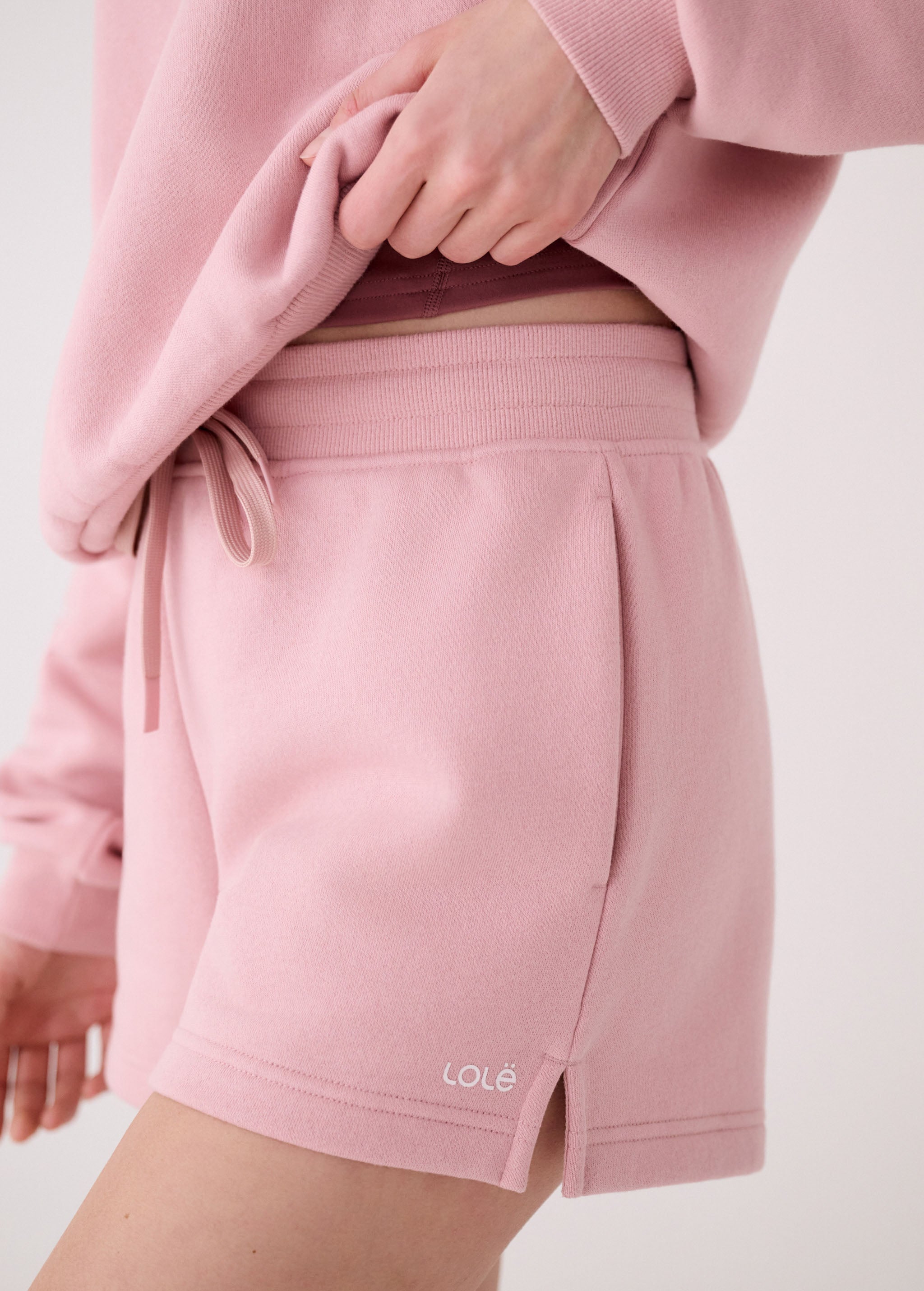 Lolë College Shorts in Ballerina blush pink