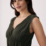 Momentum Ruched Midi Dress
