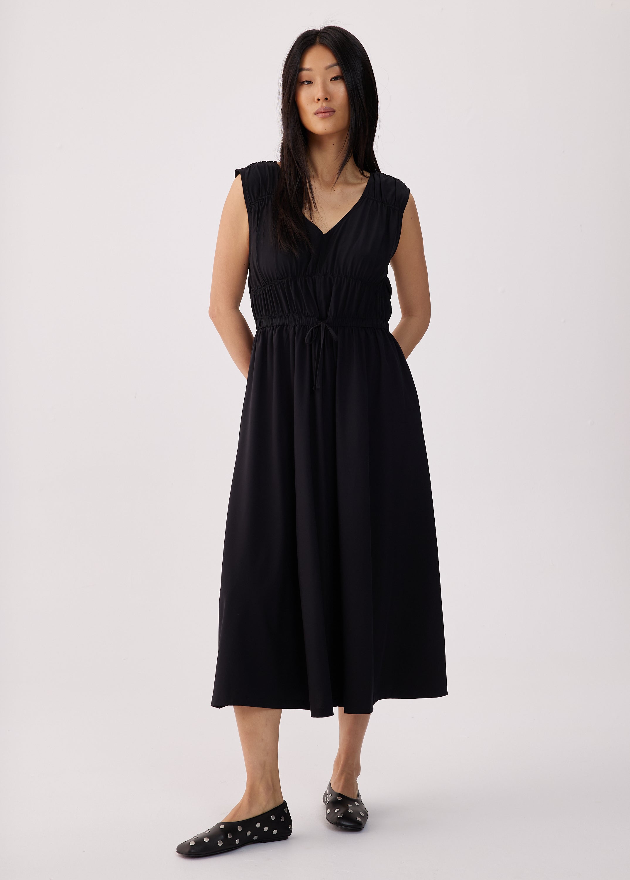 Momentum Ruched Midi Dress