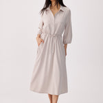 polo dress midi Donna Karan Women's Elbow Sleeve in Nightfall Blue, Size 12 A knitted dress by BOSS Womenswear Contrast Stitching Polo Midi Dress