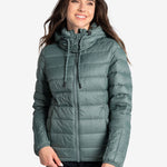 Lolë Emeline Down Jacket in blue — embrace the outdoors in style and comfort with the Emeline Down Jacket