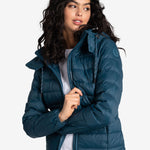 Lolë Emeline Down Jacket in blue — embrace the outdoors in style and comfort with the Emeline Down Jacket