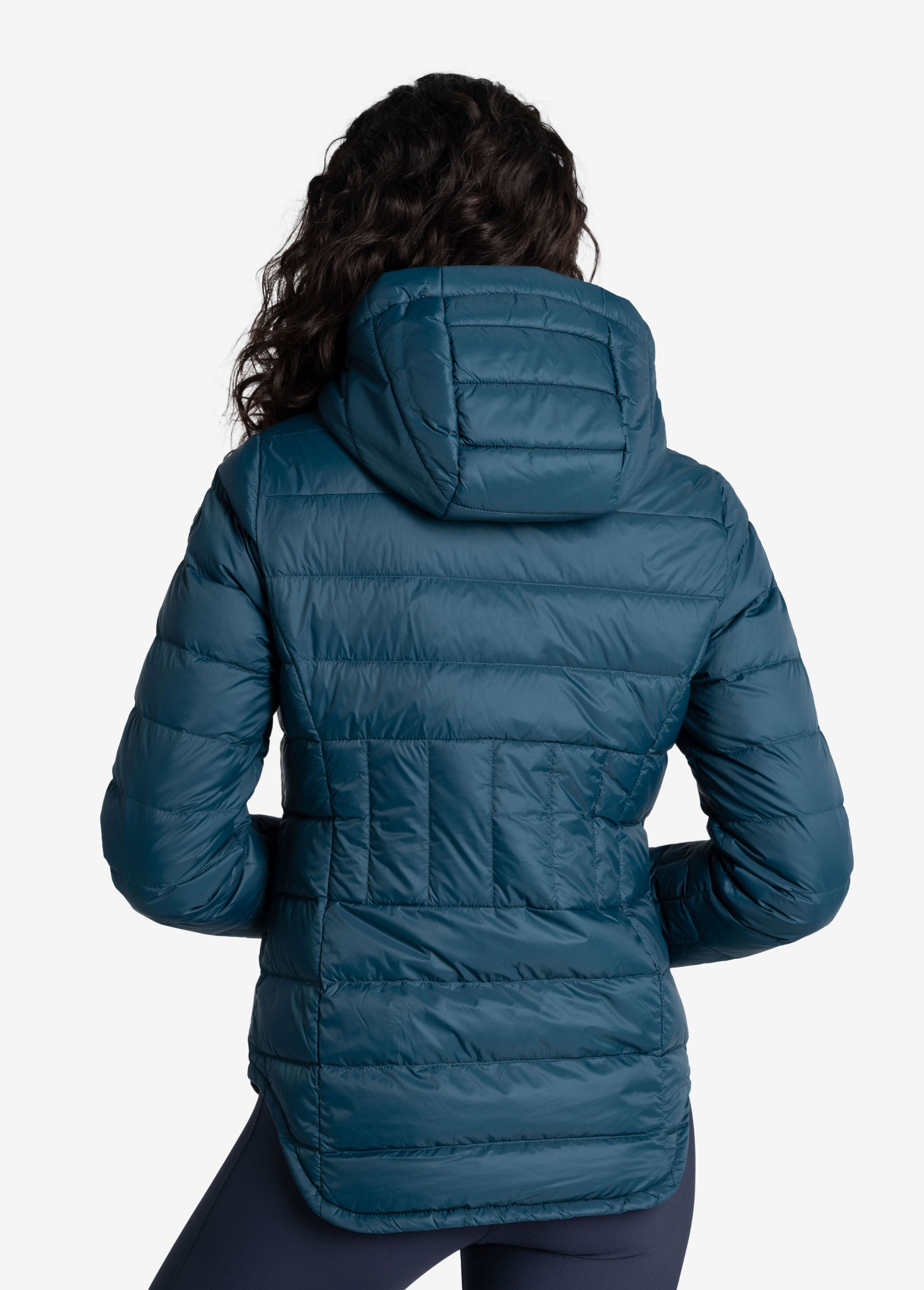 Lolë Emeline Down Jacket in blue — embrace the outdoors in style and comfort with the Emeline Down Jacket