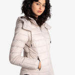 Lolë Emeline Down Jacket in Abalone pale greige — embrace the outdoors in style and comfort with the Emeline Down Jacket