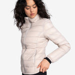 Lolë Emeline Down Jacket in Abalone pale greige — embrace the outdoors in style and comfort with the Emeline Down Jacket