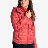 Lolë Emeline Down Jacket in Cerise coral — embrace the outdoors in style and comfort with the Emeline Down Jacket