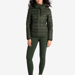 Lolë Emeline Down Jacket in Kombu olive green — embrace the outdoors in style and comfort with the Emeline Down Jacket