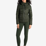 Lolë Emeline Down Jacket in Kombu olive green — embrace the outdoors in style and comfort with the Emeline Down Jacket