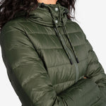 Lolë Emeline Down Jacket in Kombu olive green — embrace the outdoors in style and comfort with the Emeline Down Jacket