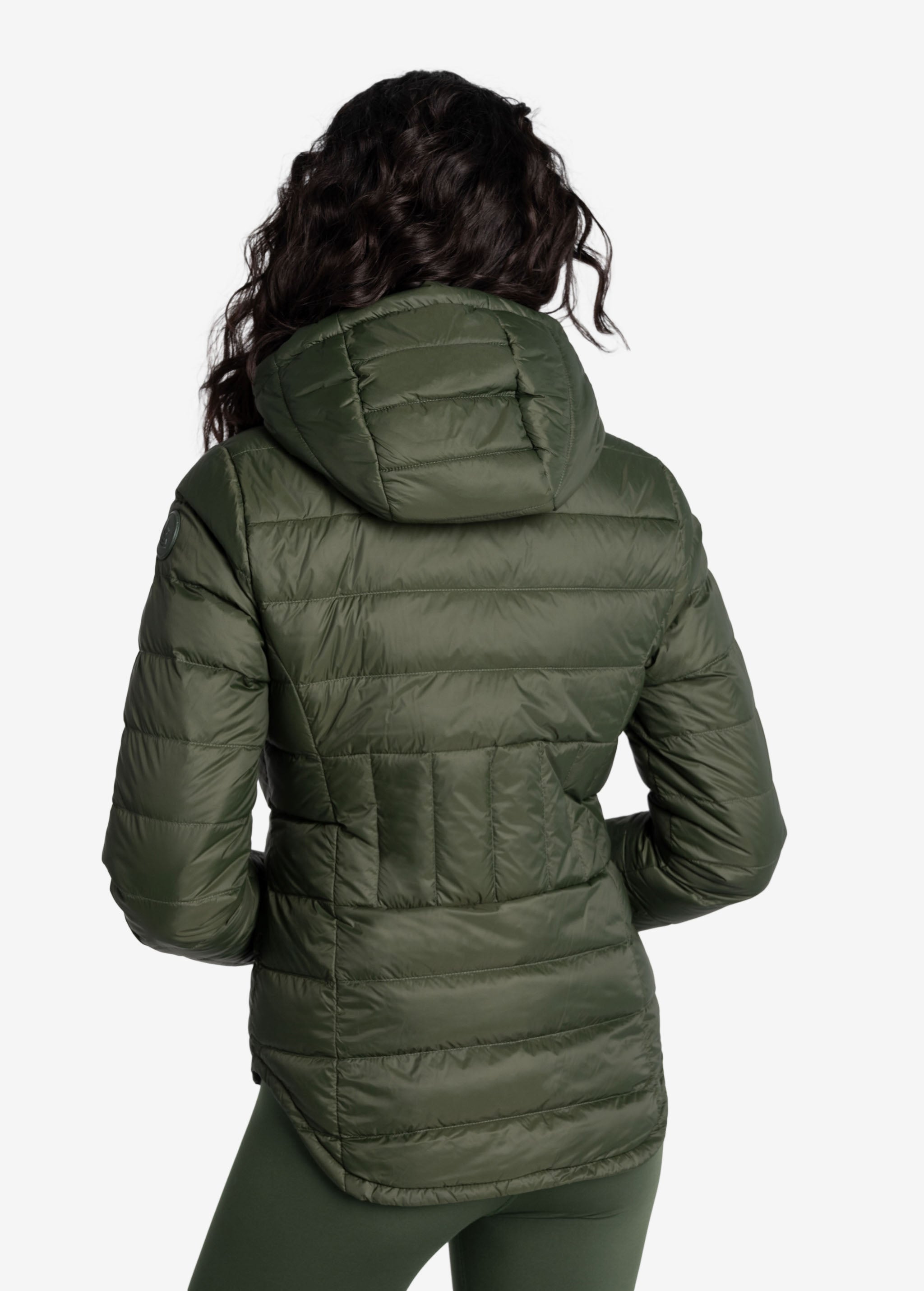 Lolë Emeline Down Jacket in Kombu olive green — embrace the outdoors in style and comfort with the Emeline Down Jacket