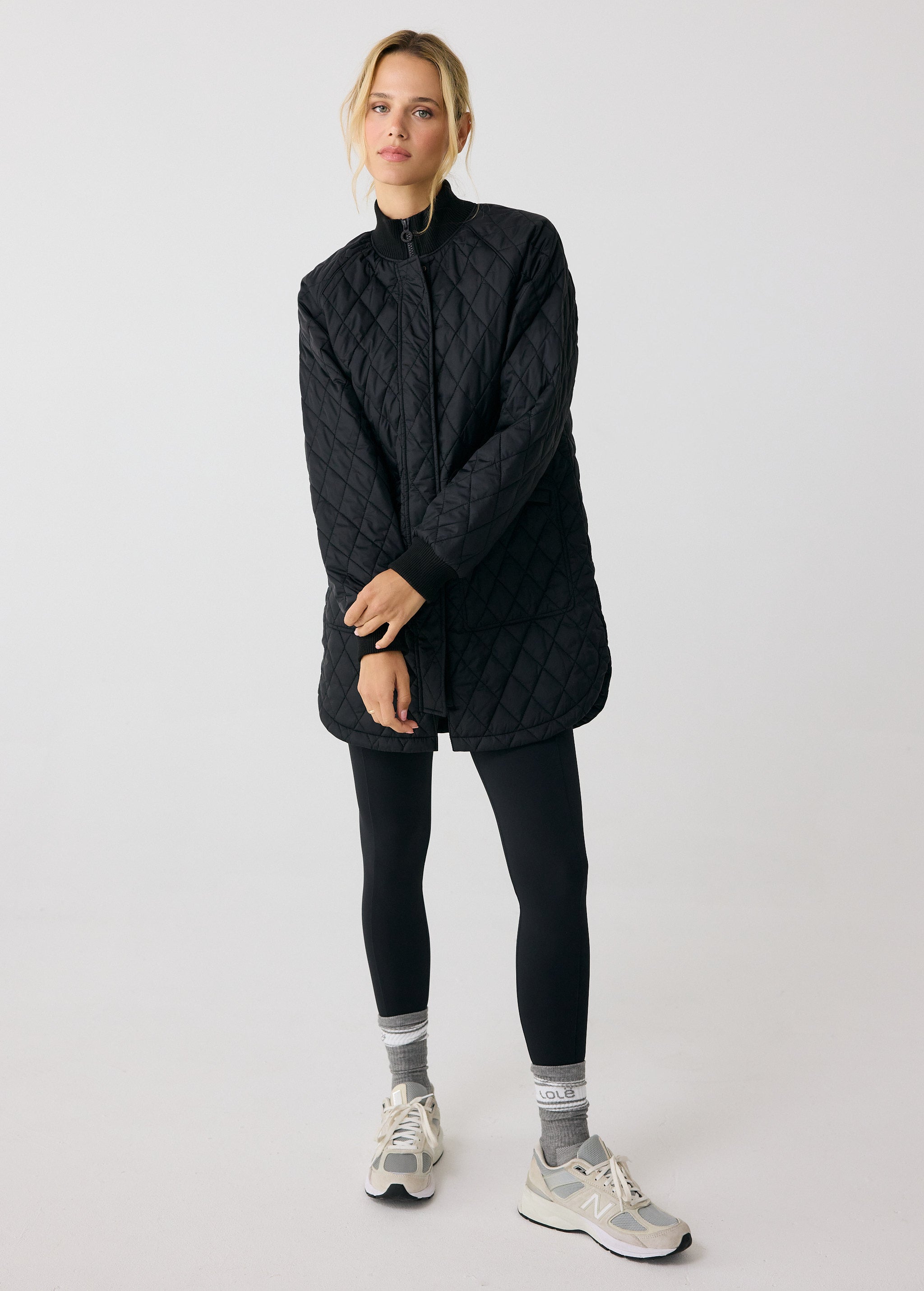 Lolë 3/4 Bomber Insulated Jacket in black