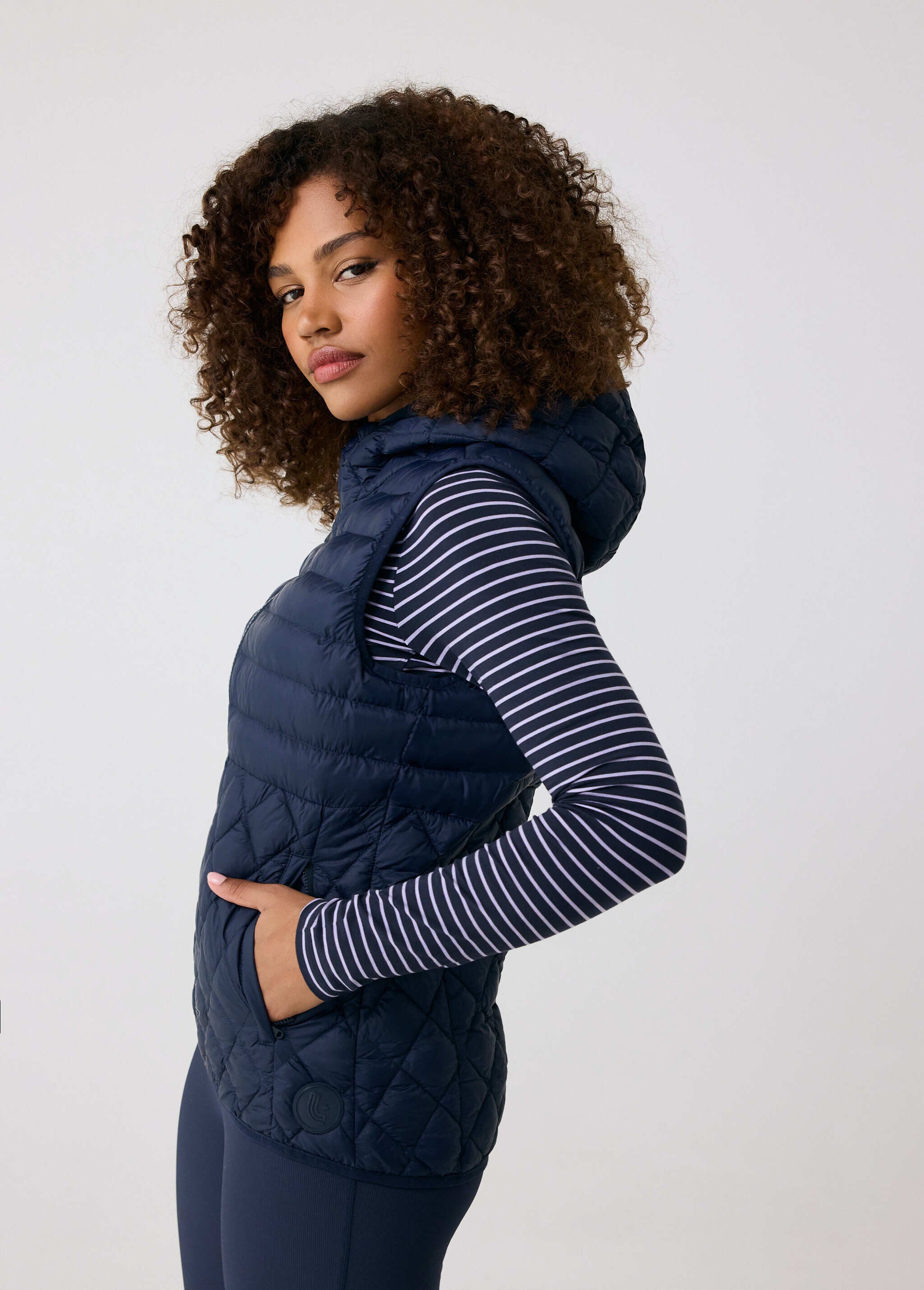 Lolë The Base Insulated Vest in Outerspace navy