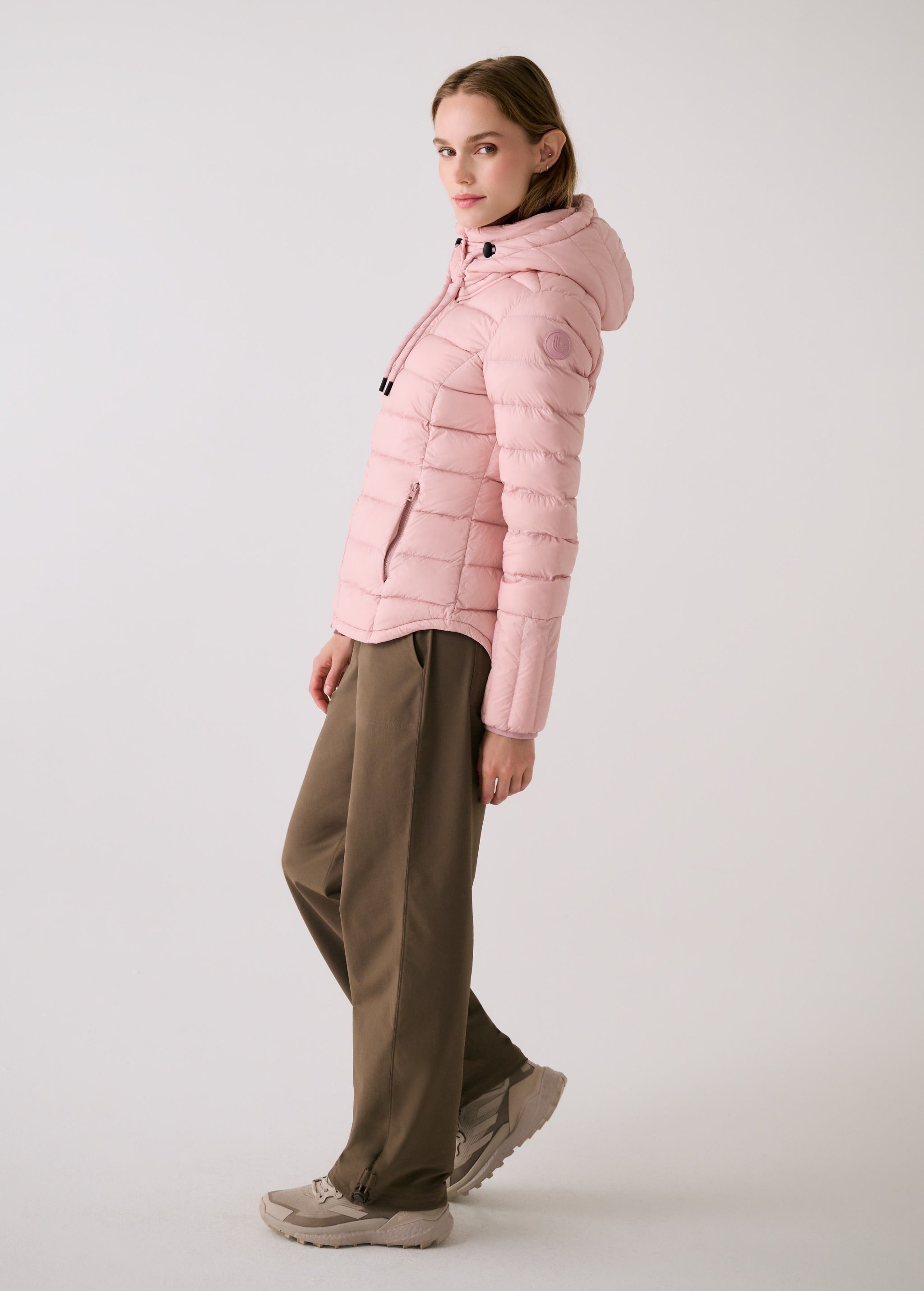 Lolë Emeline Down Jacket in Ballerina blush pink