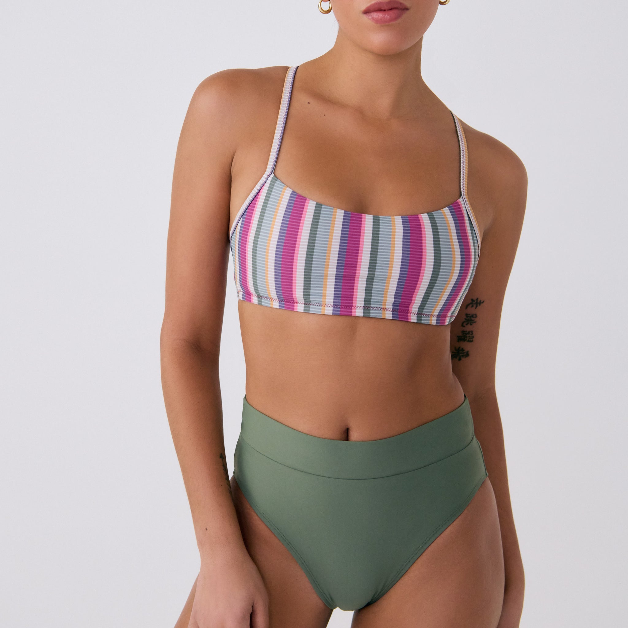 Lolë Mojito Bikini Bottoms in Army olive green