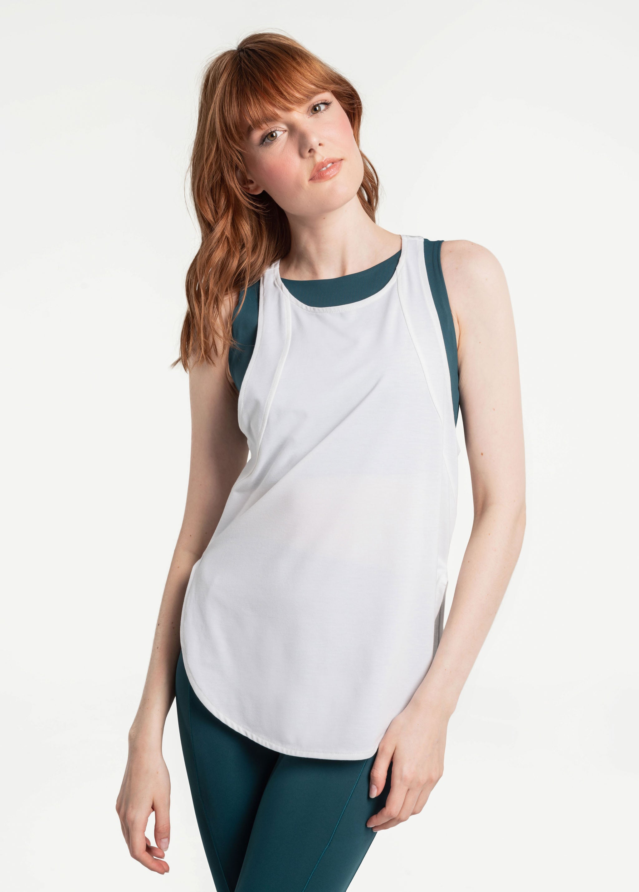 Lolë Performance Wool Tank Top in white