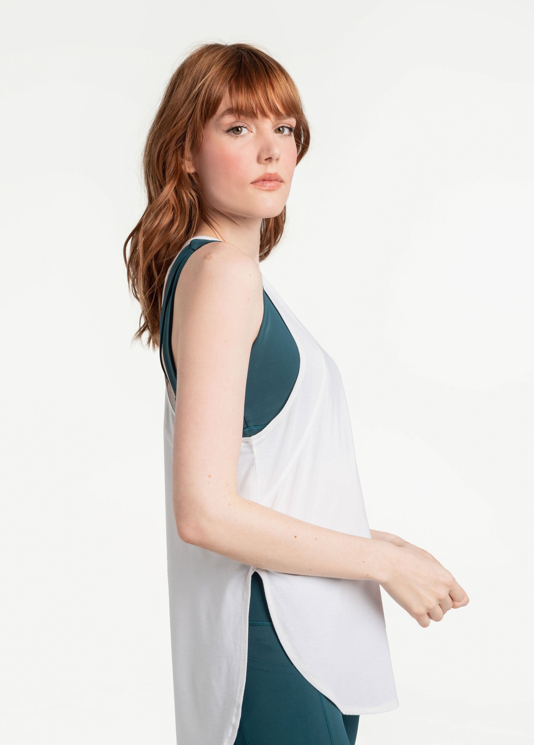 Lolë Performance Wool Tank Top in white