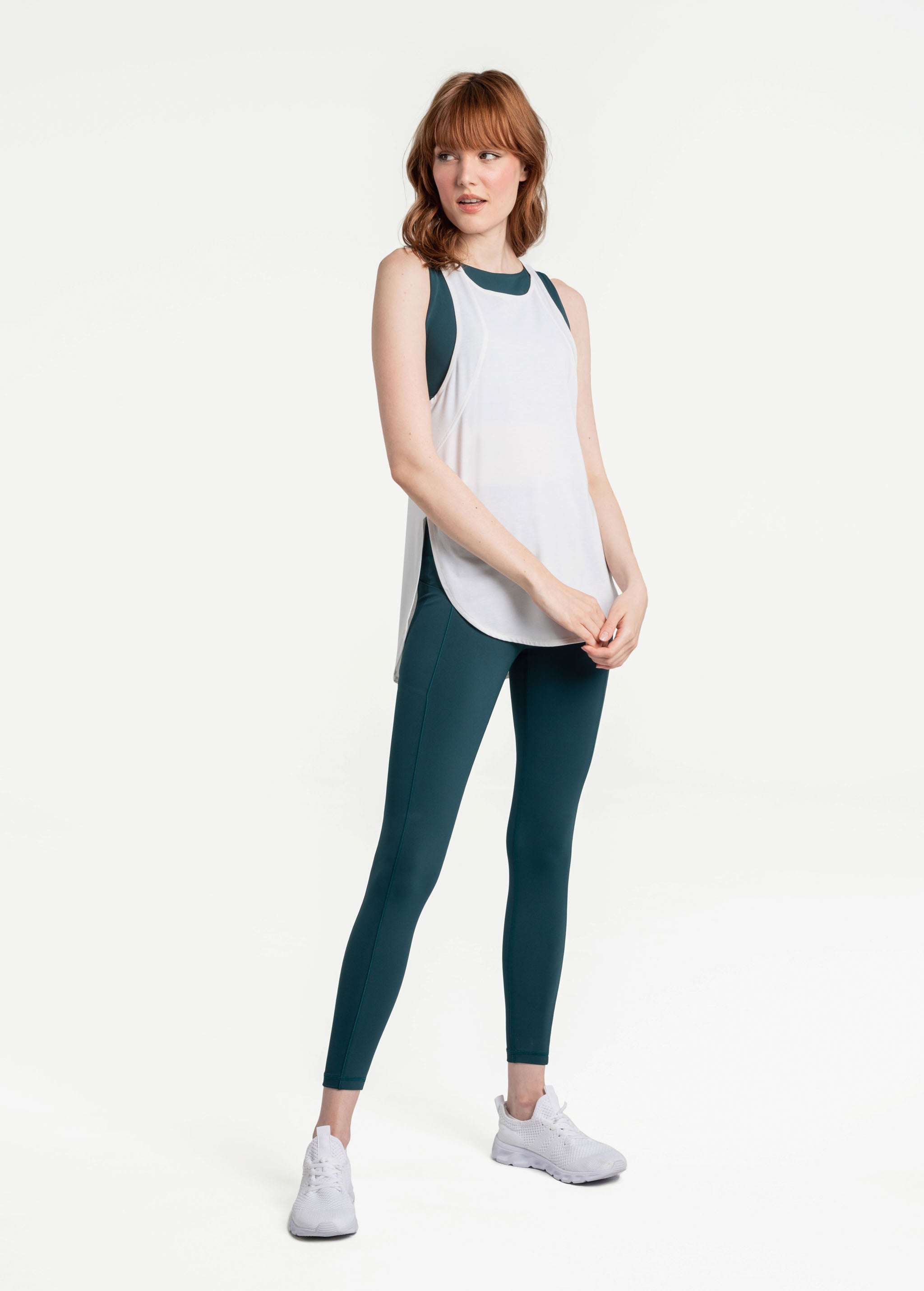 Lolë Performance Wool Tank Top in white