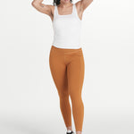 Lolë Step Up Ankle Leggings in Pecan caramel