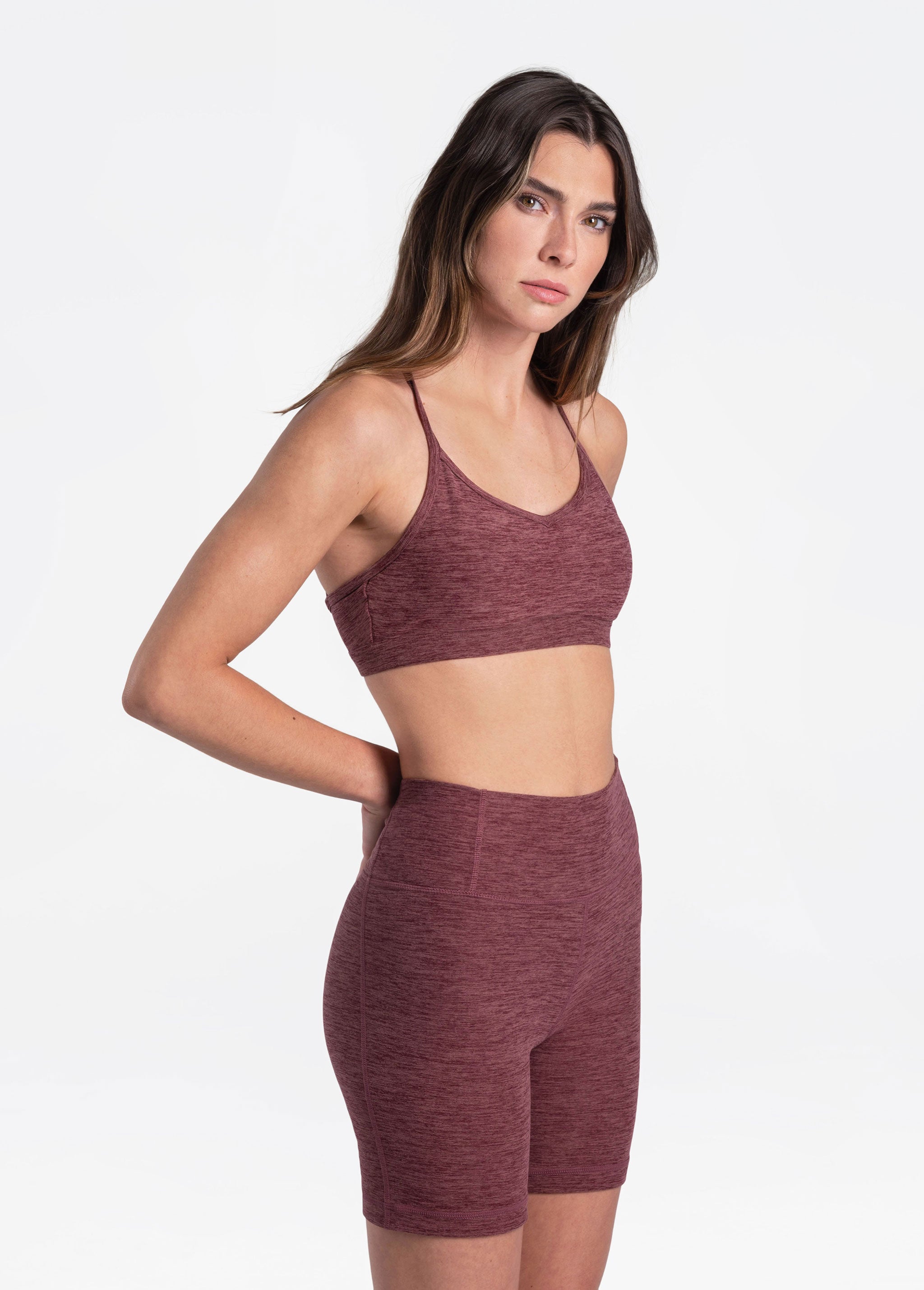 Lolë Half Moon Bra in plum