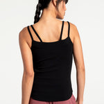 Lolë Organic Cotton Tank Top in black — comfort comes easy with this organic cotton tank top