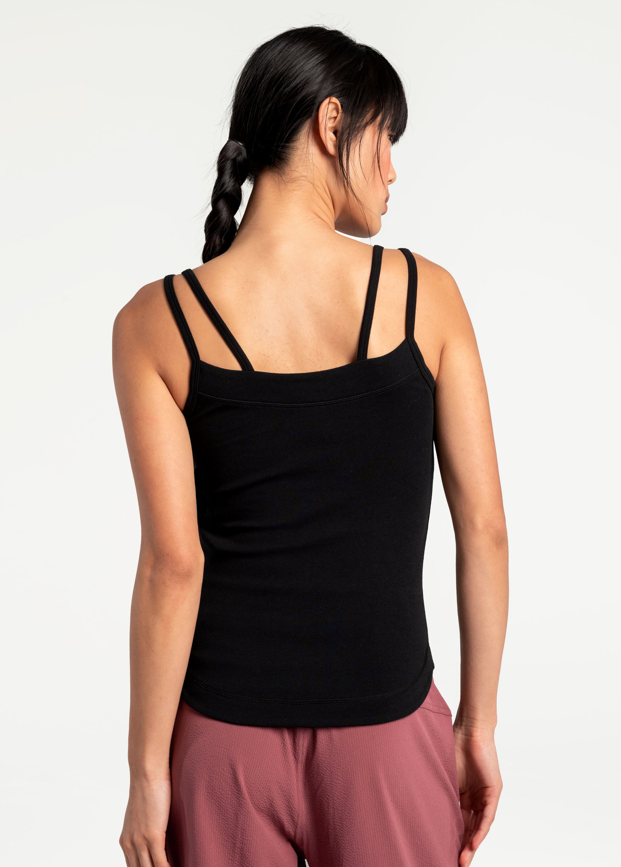 Lolë Organic Cotton Tank Top in black — comfort comes easy with this organic cotton tank top