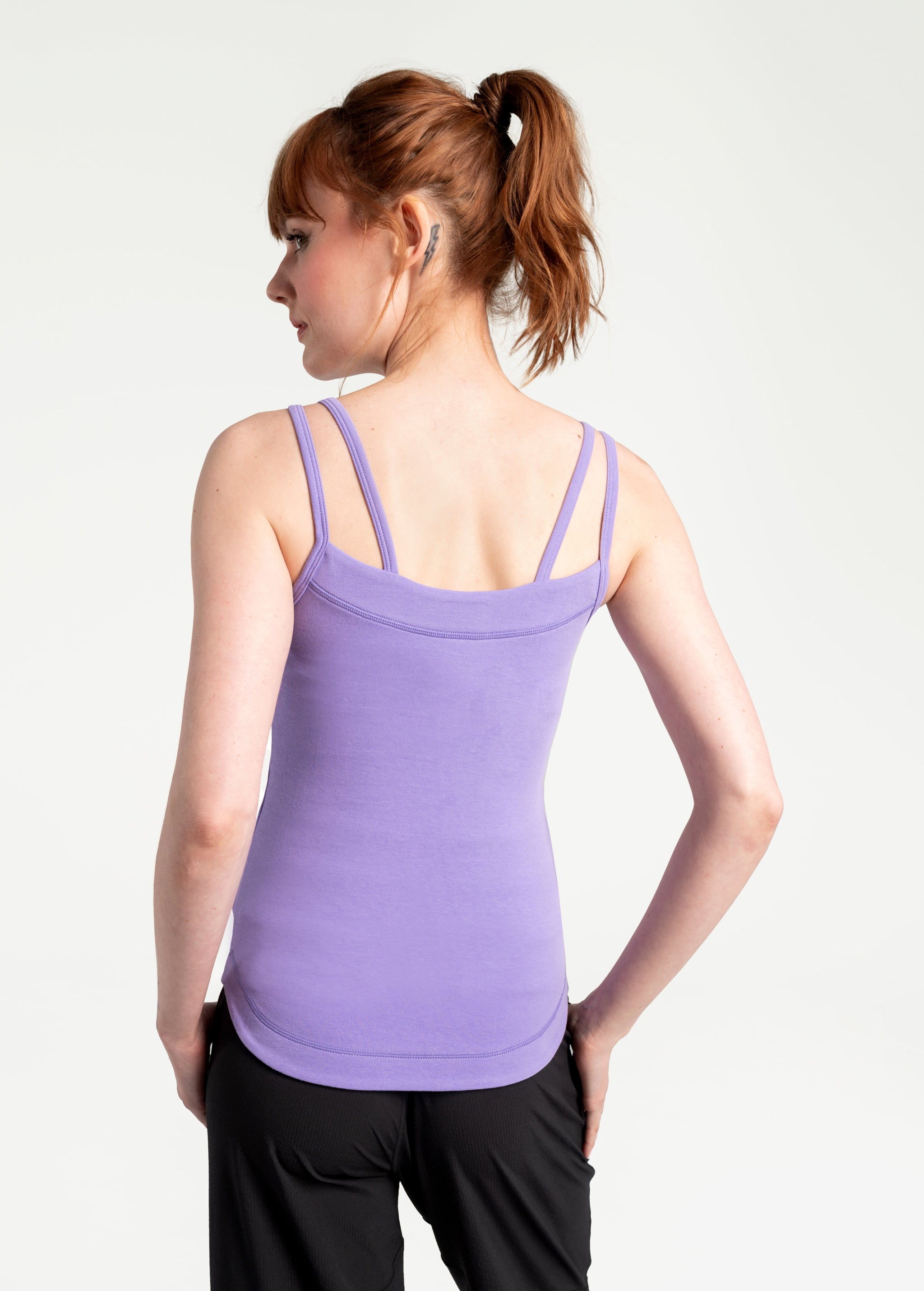 Lolë Organic Cotton Tank Top in Violet purple — comfort comes easy with this organic cotton tank top