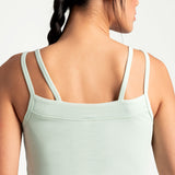 Lolë Organic Cotton Tank Top in green — comfort comes easy with this organic cotton tank top